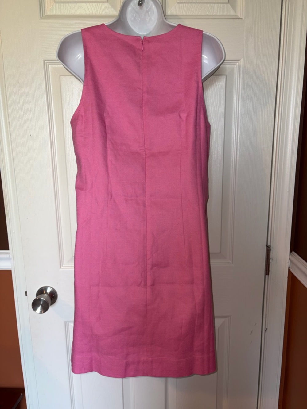 NWT J. Crew Pink Linen Bow Front Shift Dress, BR206, Size Small - Picture 4 of 7